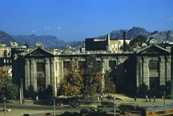 A bank building in a mountain town